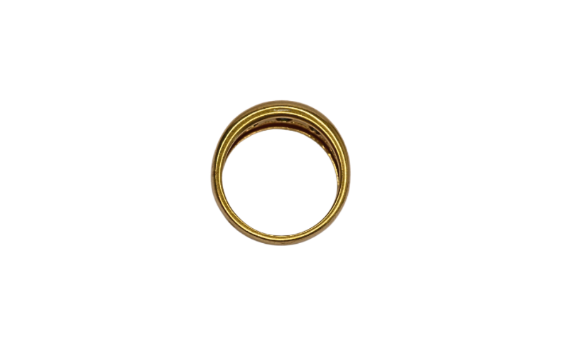 Bague En Or Jaune 18 Carats Avec Saphirs Et Diamants – Taille 56 – Occasion De Luxe