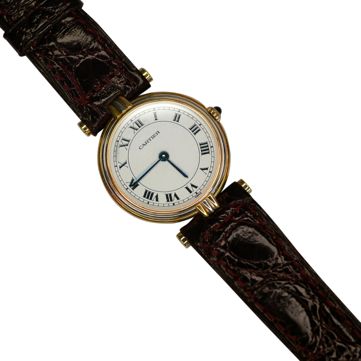 Montre vintage Cartier avec bracelet en cuir Bijouterie MBAT