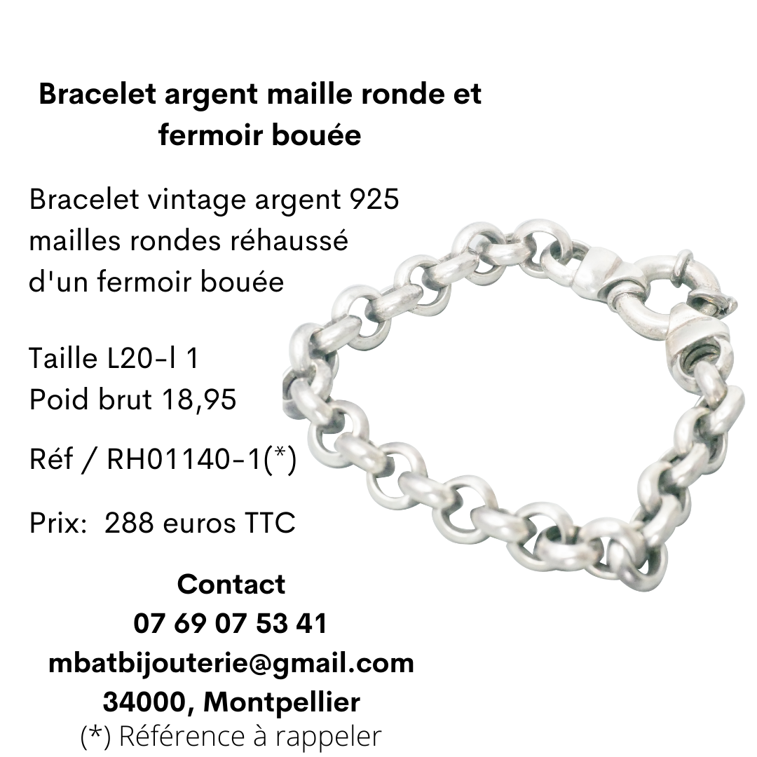 Bracelet Maille Ovale & Fermoir Bouée en Argent - Clio Blue Bracelet Maille Ovale & Fermoir Bouée en Argent - Clio Blue