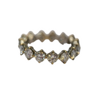 Bague américaine or gris 15 diamants