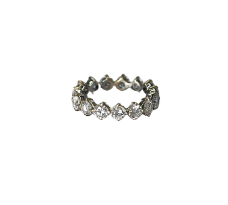Bague américaine or gris 15 diamants