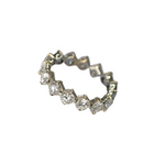 Bague américaine or gris 15 diamants