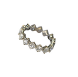 Bague américaine or gris 15 diamants