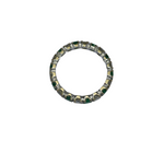 Bague américaine or blanc 10 émeraudes et 10 diamants