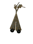 Boucles d'oreille en argent 925 avec une pierre noire
