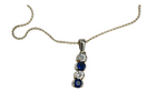 Collier en argent 925 atelier d'Amaya avec 2 pierres bleues et 2 pierres blanches
