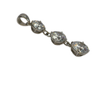 Pendentif en argent 925 avec 3 pierres blanches