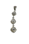 Pendentif en argent 925 avec 3 pierres blanches