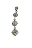 Pendentif en argent 925 avec 3 pierres blanches