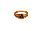 Bague or jaune avec saphir et 8 diamants