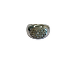 Bague or gris 18K ornée d'éclats de diamants