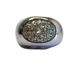 Bague or gris 18K ornée d'éclats de diamants