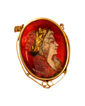 Pendentif Or jaune 18K email rouge vive