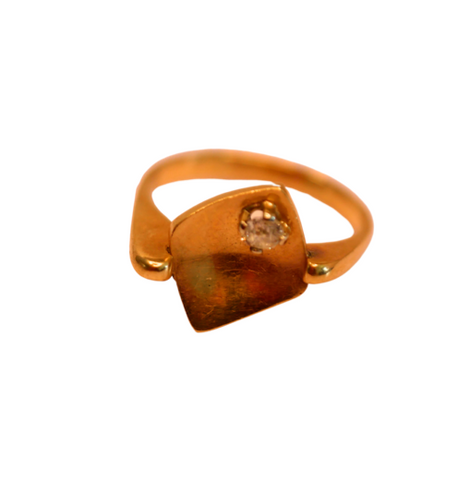 Bague en or jaune 18K avec diamant