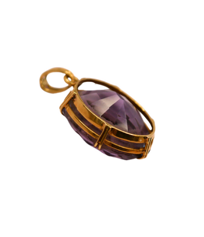 Pendentif  Or 750 avec  superbe améthyste ovale