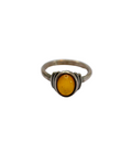 Bague argent 925 avec une ambre orange