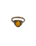 Bague argent 925 avec une ambre orange