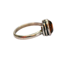 Bague argent 925 avec une ambre orange