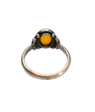 Bague argent 925 avec une ambre orange
