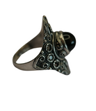 Bague argent 925 avec pierre centrale beige