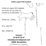 Collier argent 925 tombant