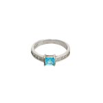 Bague argent avec pierre bleue