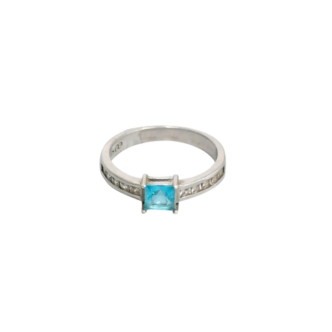 Bague argent avec pierre bleue