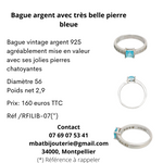 Bague argent avec pierre bleue