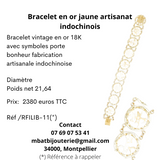 Bracelet en or jaune 750 artisanat indochinois