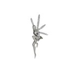 Pendentif or gris, fée clochette pavée de diamants