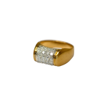 Bague or jaune 750 incrustée de 20 diamants