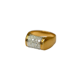 Bague or jaune 750 incrustée de 20 diamants