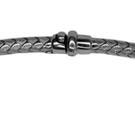 Collier or gris 18k tressé