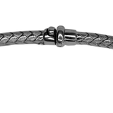 Collier or gris 18k tressé