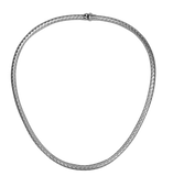 Collier or gris 18k tressé