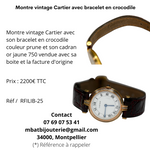 Montre vintage Cartier avec bracelet en cuir