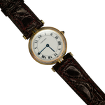 Montre vintage Cartier avec bracelet en cuir
