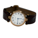 Montre vintage Cartier avec bracelet en cuir