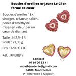 Boucles d'oreille or 750 Le Gi en forme de coeur