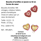 Boucles d'oreille or 750 Le Gi en forme de coeur