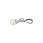 Pendentif or gris 750 avec perle et diamant