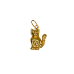 Pendentif or jaune en forme de chat