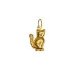 Pendentif or jaune en forme de chat