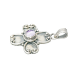 Pendentif argent avec améthyste au centre