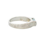 Bague argent sertie d'une aigue marine rectangulaire