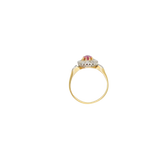 Bague or jaune 750 Pompadour ornée d'un rubis