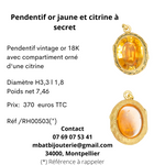 Pendentif or jaune et citrine à secret