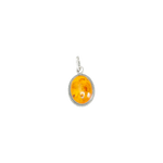 Pendentif en argent avec de l'ambre avec incrustation