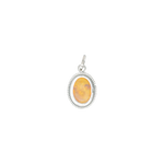 Pendentif en argent avec de l'ambre avec incrustation