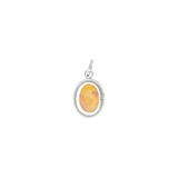 Pendentif en argent avec de l'ambre avec incrustation